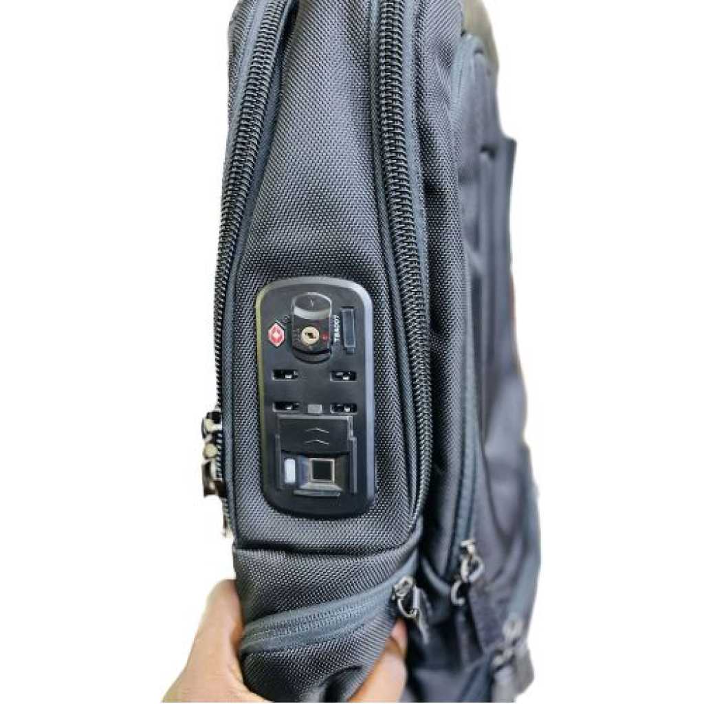 Numinous London Smart Backpack With Fingerprint & Power Bank - Black