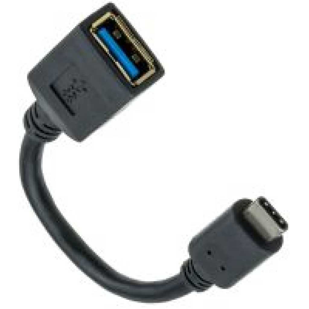 USB C to USB A Female Cable - Black