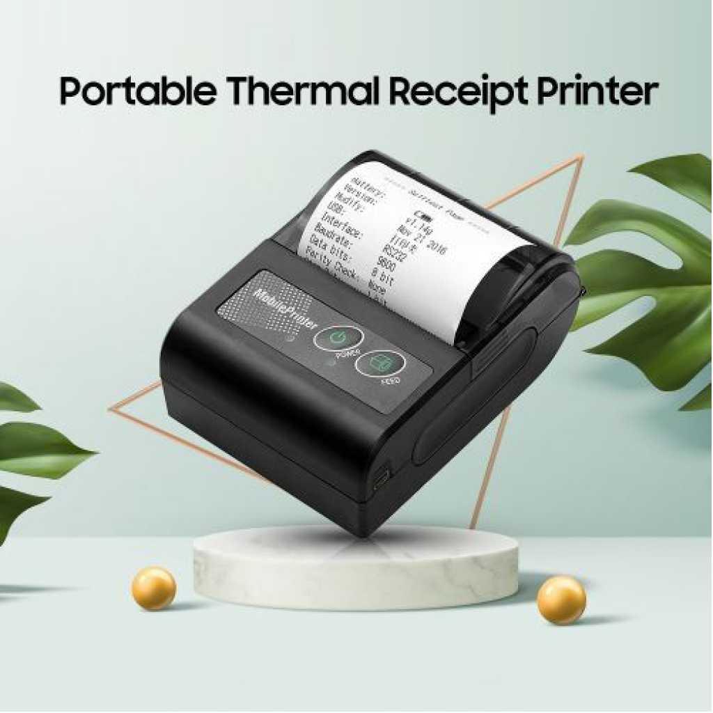 Portable 58mm Wireless BT Mobile Thermal Receipt Printer