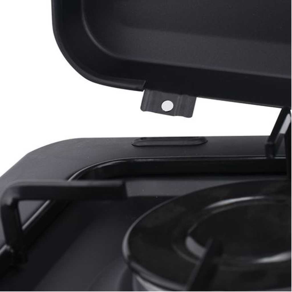 2 Burner Gas Cooker Stove With Lid -Black.