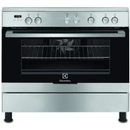 Electrolux 90X60 Full Gas Cooker, 5 Gas Burners With Gas Oven & Grill, Thermostat & Rotisserie EKK925A0OX, Multi-Function Oven, Steel – Silver. Gas Cookers TilyExpress