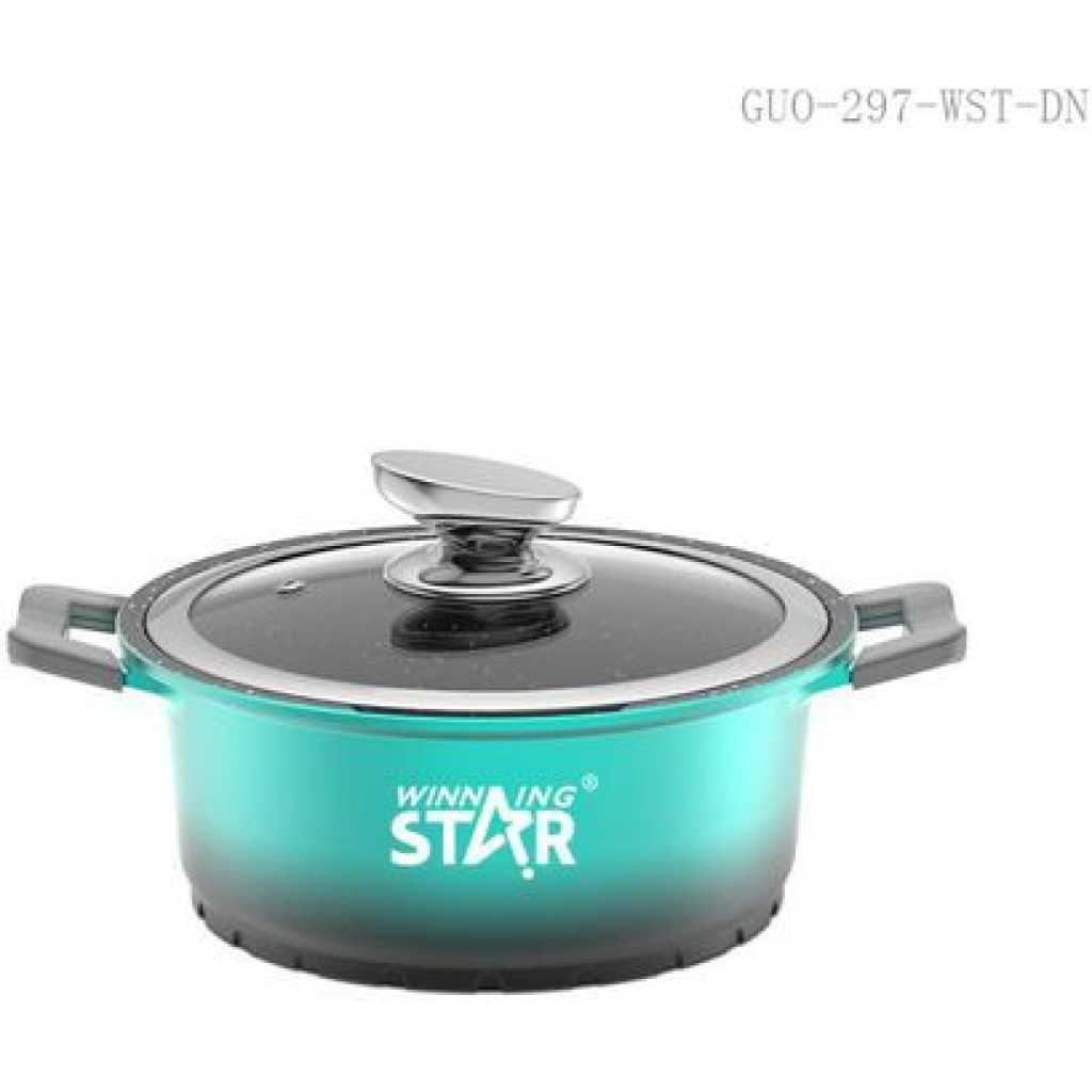 Winningstar Non-Stick Saucepans Cookware Set With Milk Pan Soup Pot Deep Frying Pan- Green.