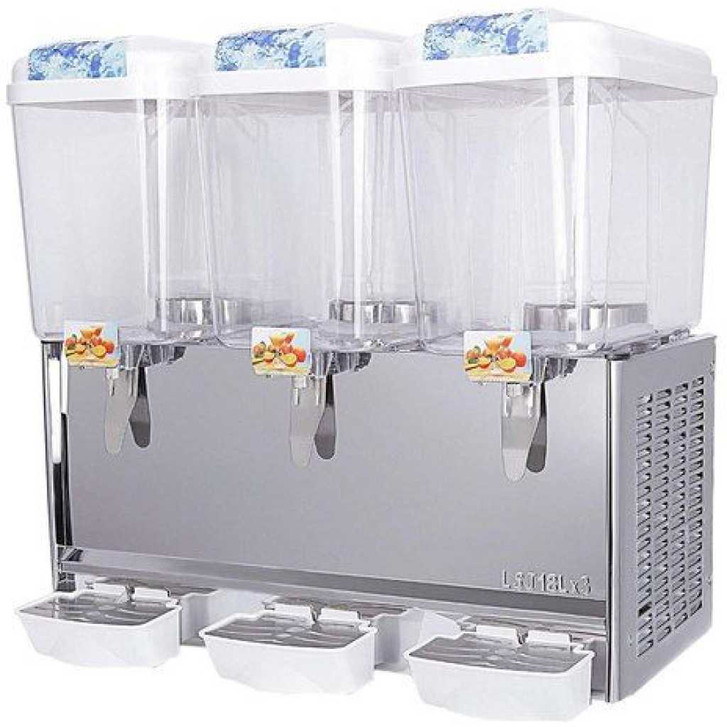 Commercial Cold Beverage Dispenser - 9.5 Gallon Juice Dispenser Machine for Cold Drink, 3 Tap Tank- Multi-colours.