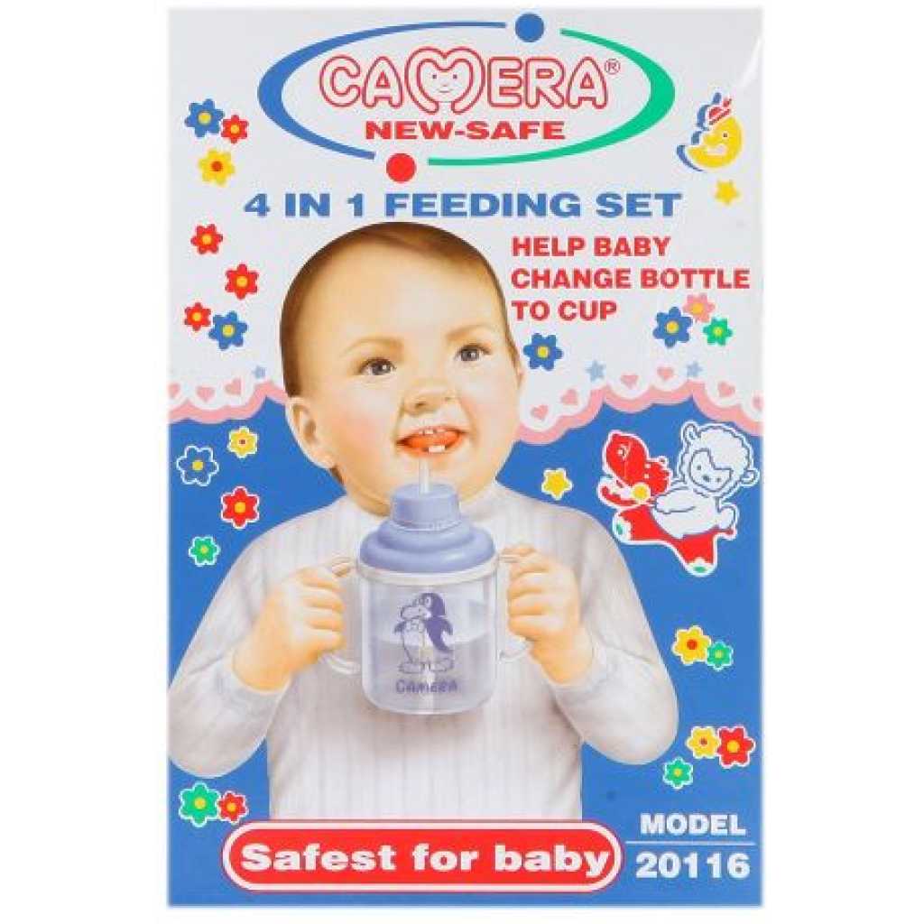 4 In 1 Camera New Safe Milk Baby Feeding Set(180ML) - Multi-colours.