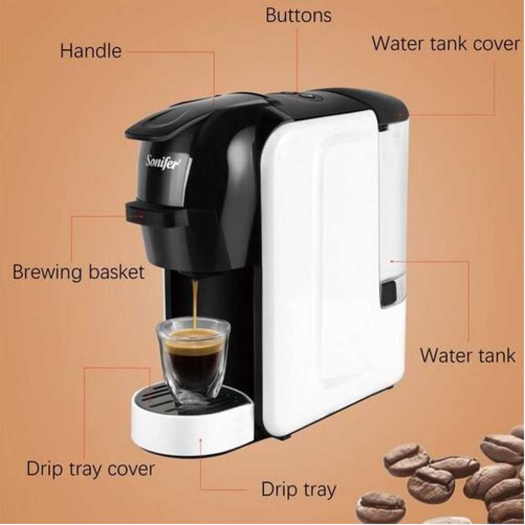 Sonifer 19 Bar Pressure Automatic Electric Multi 3 in 1 Capsule Espresso Coffee Machine- Multi-colour. Espresso Machine & Coffeemaker Combos TilyExpress 8