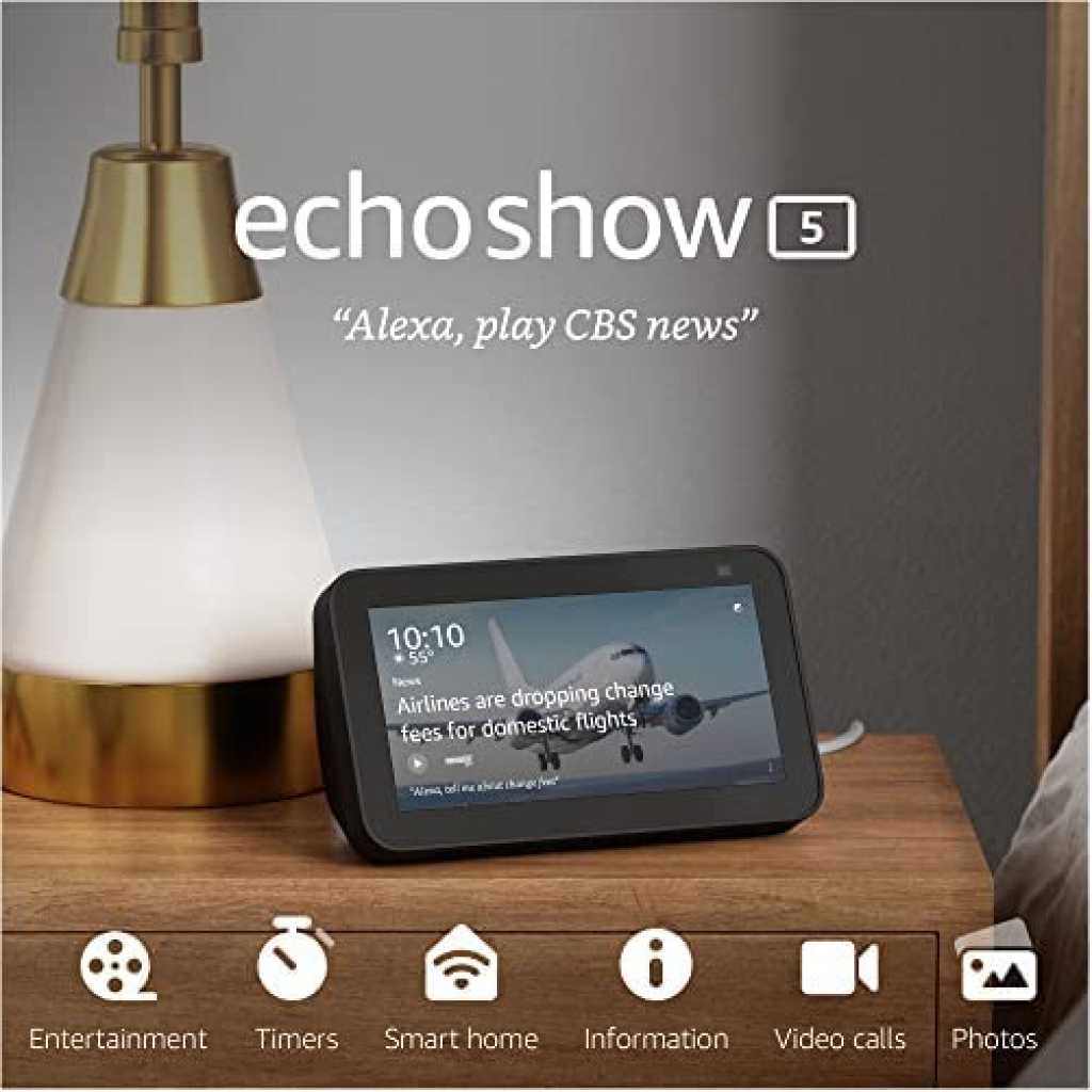 Amazon Echo Show 5 (2nd Gen) | Smart Display With Alexa And 2 MP Camera | Charcoal