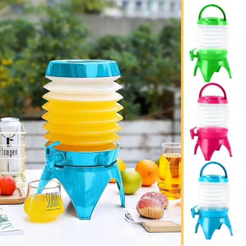 9L Collapsible Juice Beverage Dispenser Tub Water Container With Tap- Multi-colours