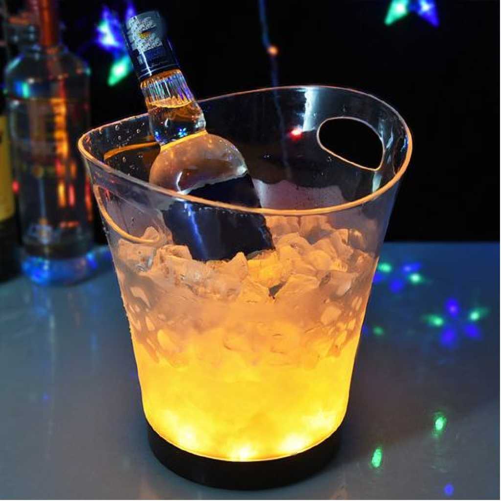 5L Led Ice Bucket Color Changing Plastic Champagne Wine Ice Bucket - Multi-colours