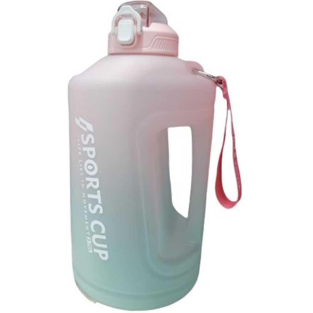 3.78L Time Marked Fitness Jug Outdoor Frosted Water Bottle, Multi-Colour.