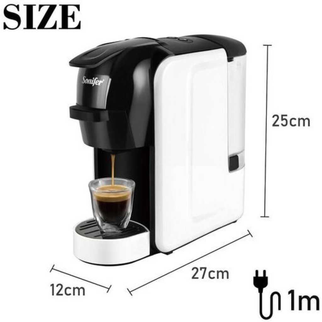 Sonifer 19 Bar Pressure Automatic Electric Multi 3 in 1 Capsule Espresso Coffee Machine- Multi-colour.