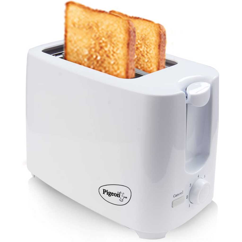 Pigeon 2 Slice Auto Pop up Toaster. A Smart Bread Toaster for Your Home (750 Watt) (White).