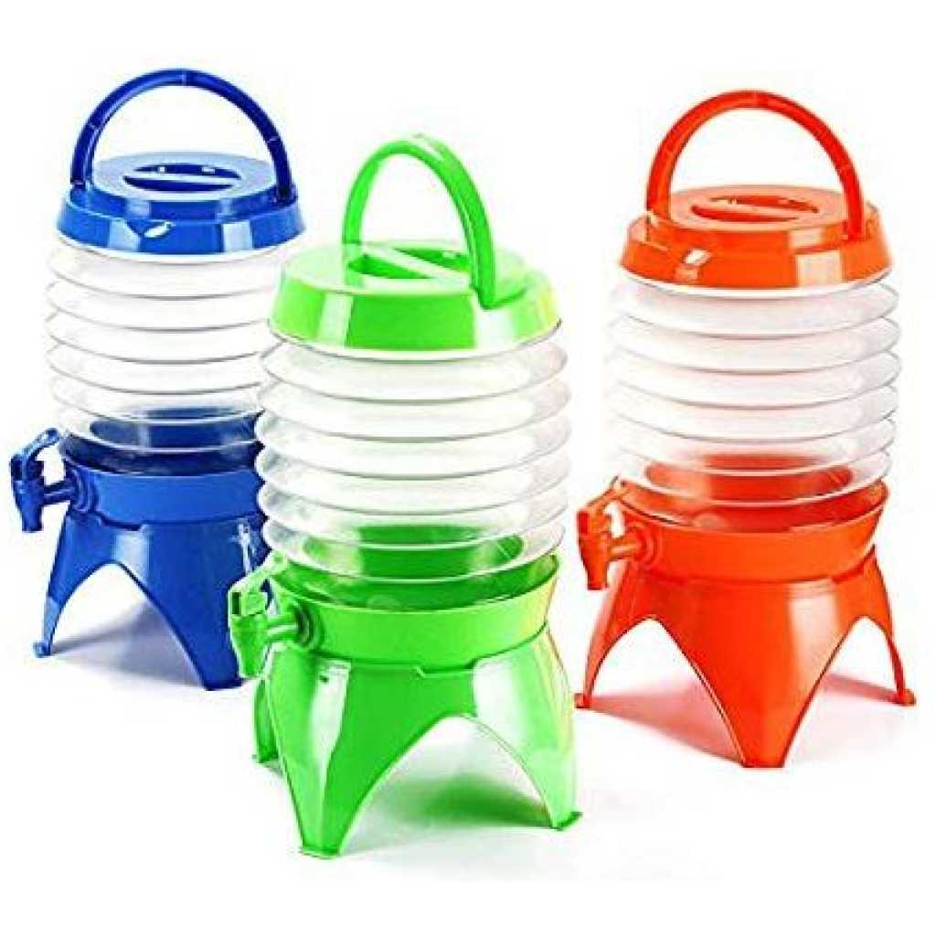 9L Collapsible Juice Beverage Dispenser Tub Water Container With Tap- Multi-colours