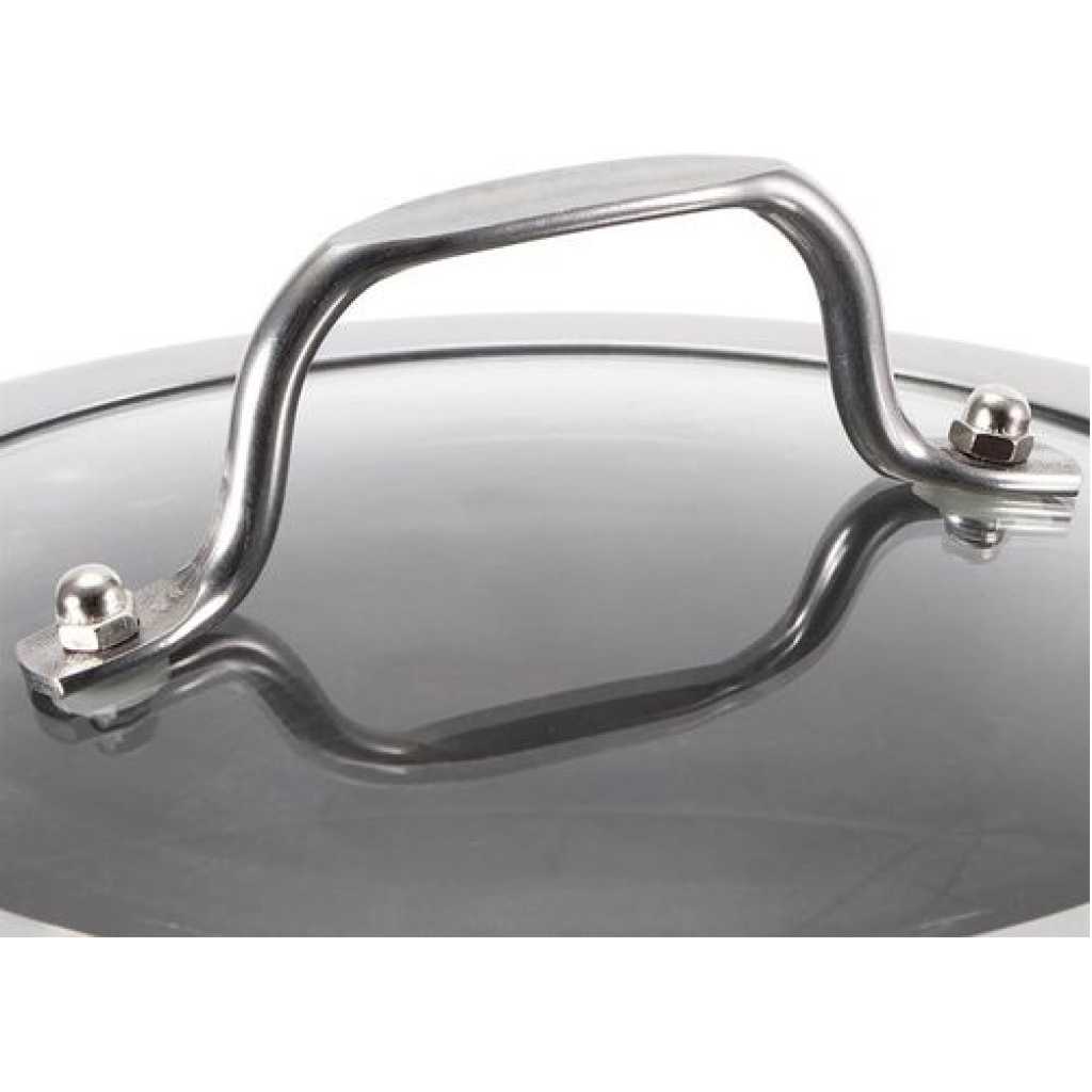 28Cm - 3 Layer Stainless Steel Food Saucepan And Steamer Soup Pot -Silver.