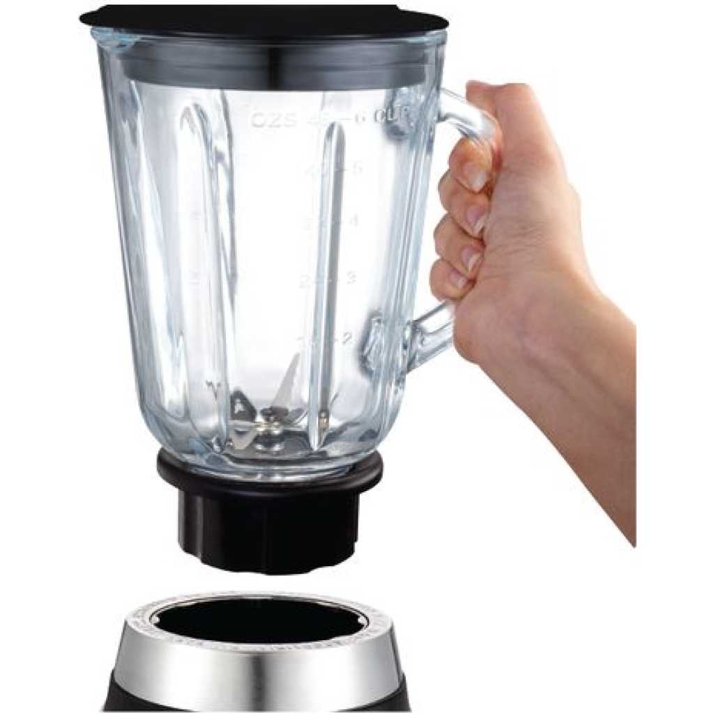 Newal Glass Jar Ice crushing Blender 1.5L NWL-3047 - Silver, Black