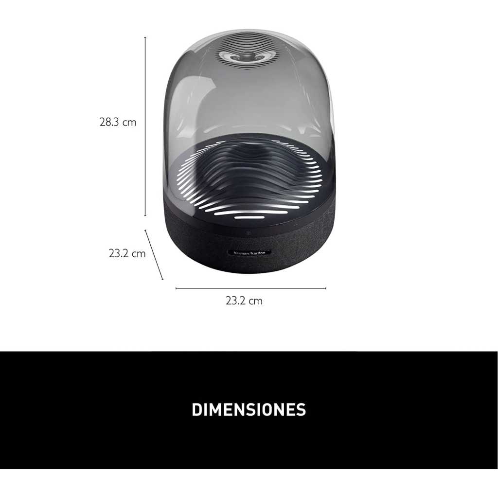 Harman Kardon Aura Studio 3 - Elegant, Bluetooth Wireless Speaker with Premium Design and Ambient Lighting- Black