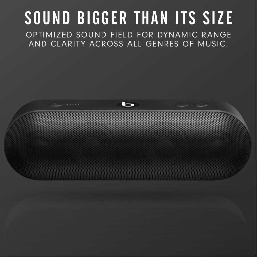 Beats Pill+ Portable Wireless Speaker - Stereo Bluetooth, 12 Hours of Listening Time, Microphone for Phone Calls - Black