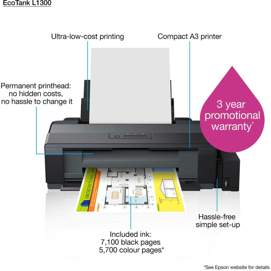 Epson L1300 A3 4 Color Printer (Black)