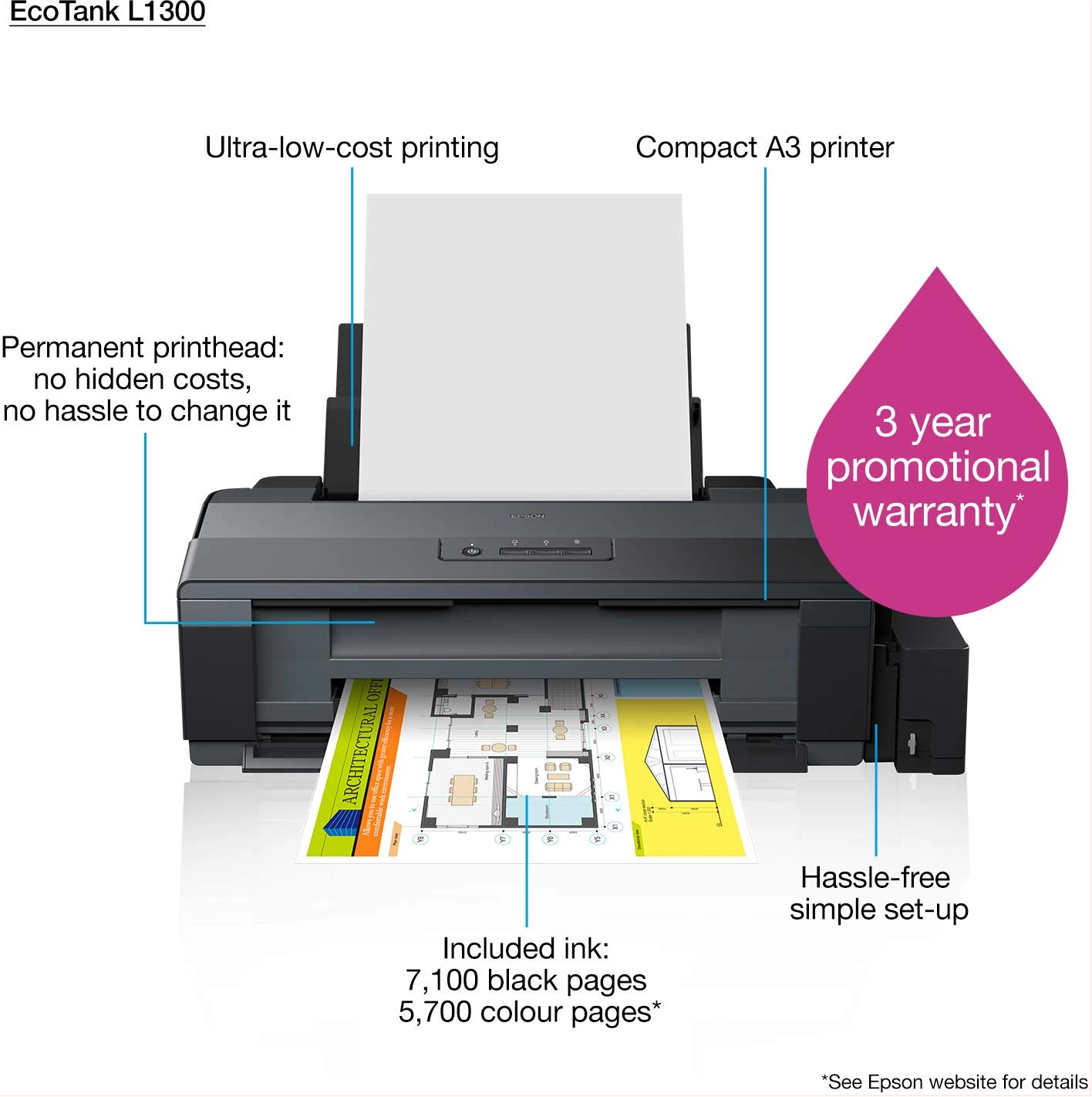 Epson A3 4 Color Printer (Black) - TilyExpress Uganda