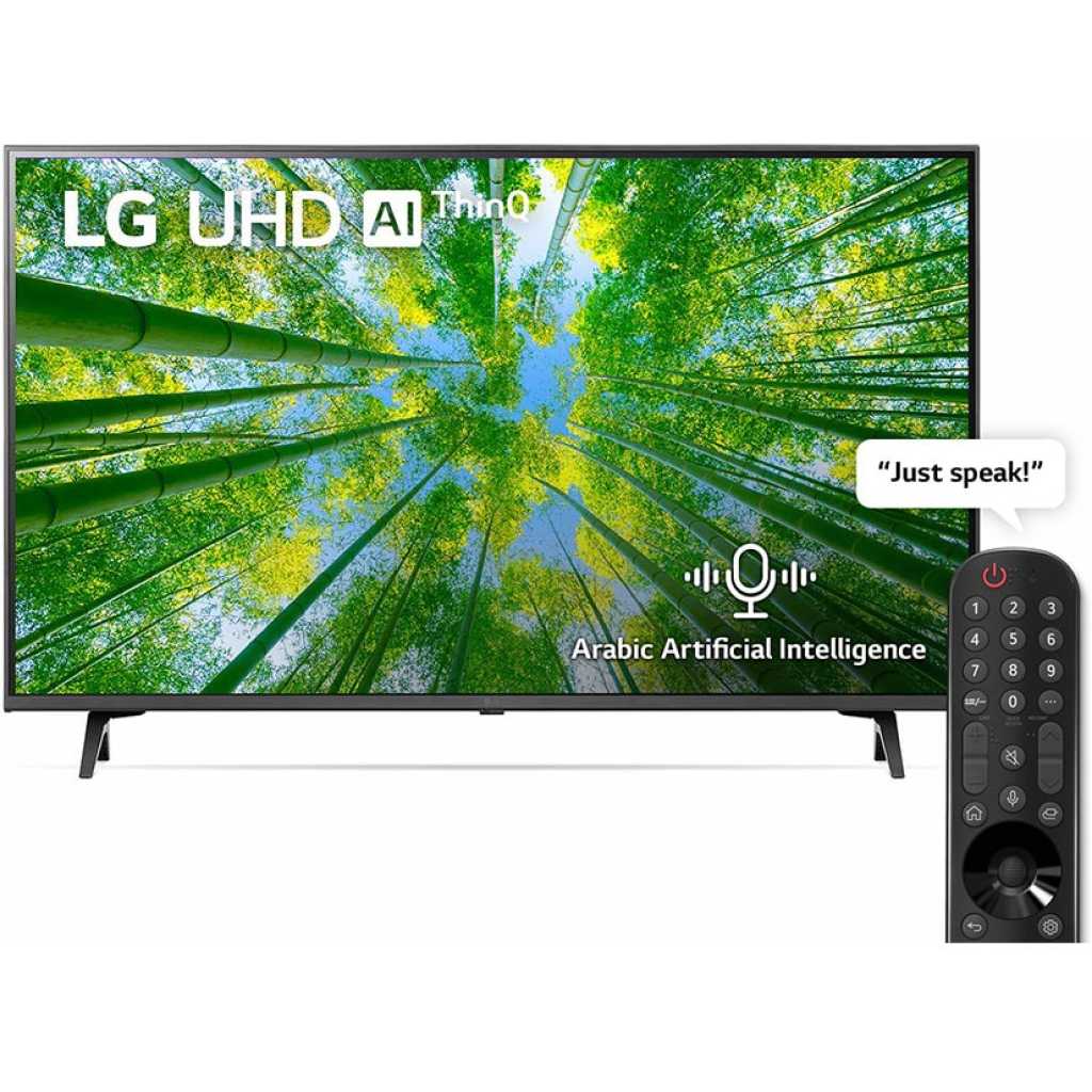 LG 65 Inch UHD 4K TV 65UQ80006LD, Cinema Screen Design 4K Active HDR WebOS Smart AI ThinQ - Black