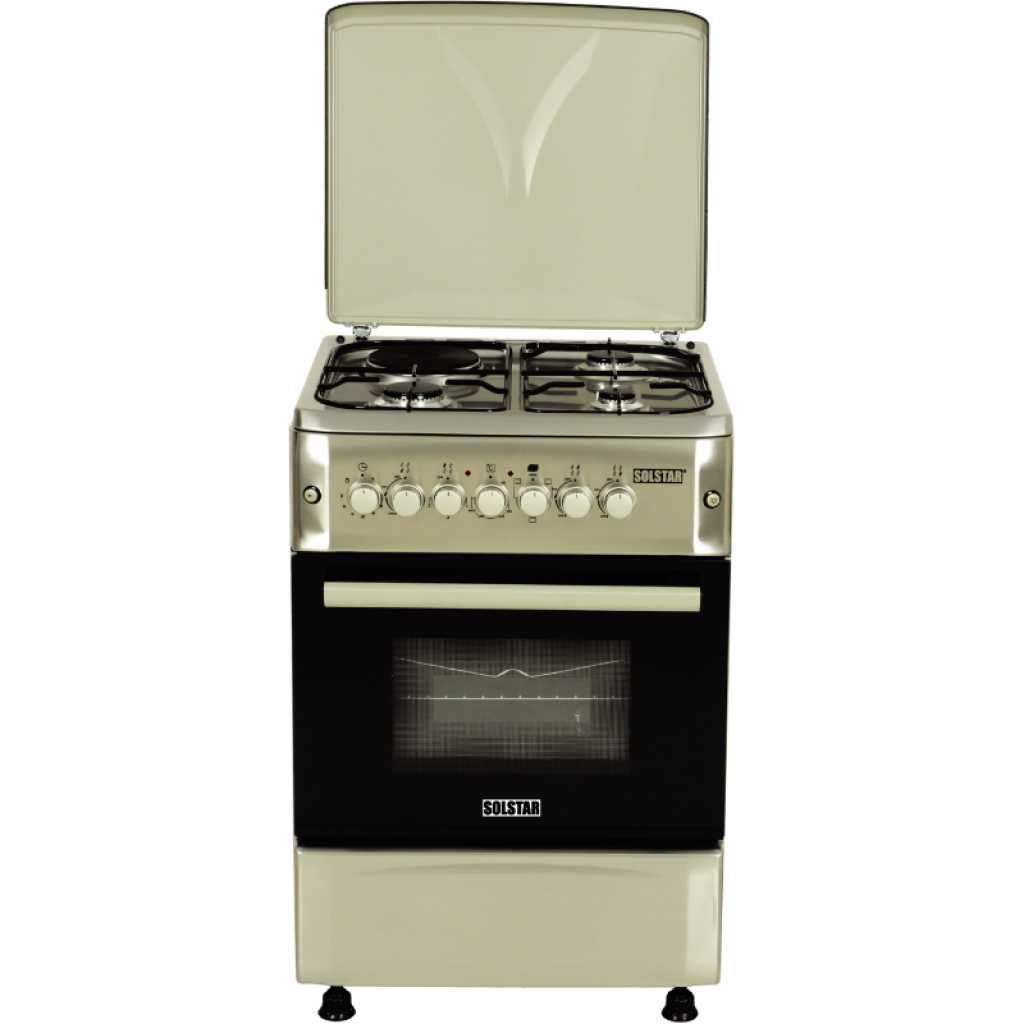 Solstar SO631DERATINBSS Standing Cooker 60x60 3Gas 1 Hot Plate Electric Oven - Silver