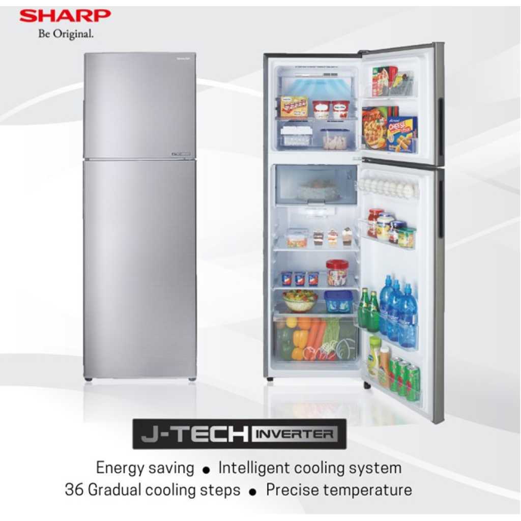 Sharp 316 - Litres Fridge, SJ-RX34E-SL2 Double Door 316L Refrigerator - Silver