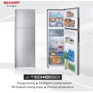 Sharp 255 - Litres Fridge, SJ-RX34E-SL2 Double Door 255L Refrigerator - Silver