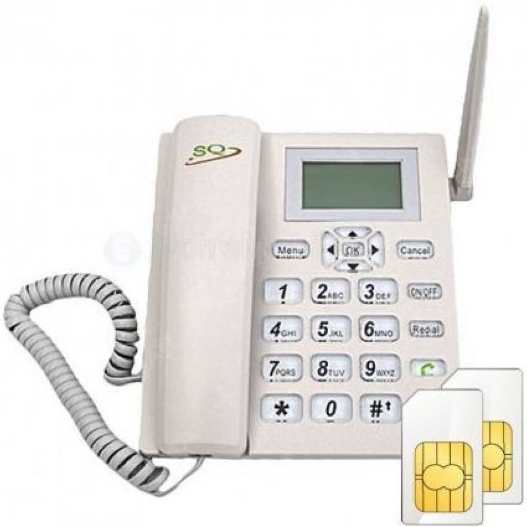 SQ Mobile Dual Sim Gsm Desktop Phone Landline White