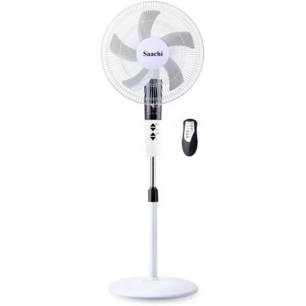 Saachi 16 Inch Stand Fan With Remote Control, 3 Speed, 3 Wind Modes NL-FN-1739SR - White