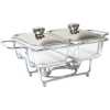 1.3L Multi-purpose Double Glass Chafing Dish Buffet Food Warmers- Clear.