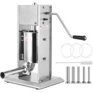 Sausage Filler Machine 5L Stainless Steel Sausage Maker Vertical Manual two Speed - Silver