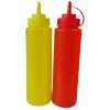 2 Pcs Plastic Squeeze Dispenser Vinegar Oil Tomato Sauce Bottles - Multi-colour.