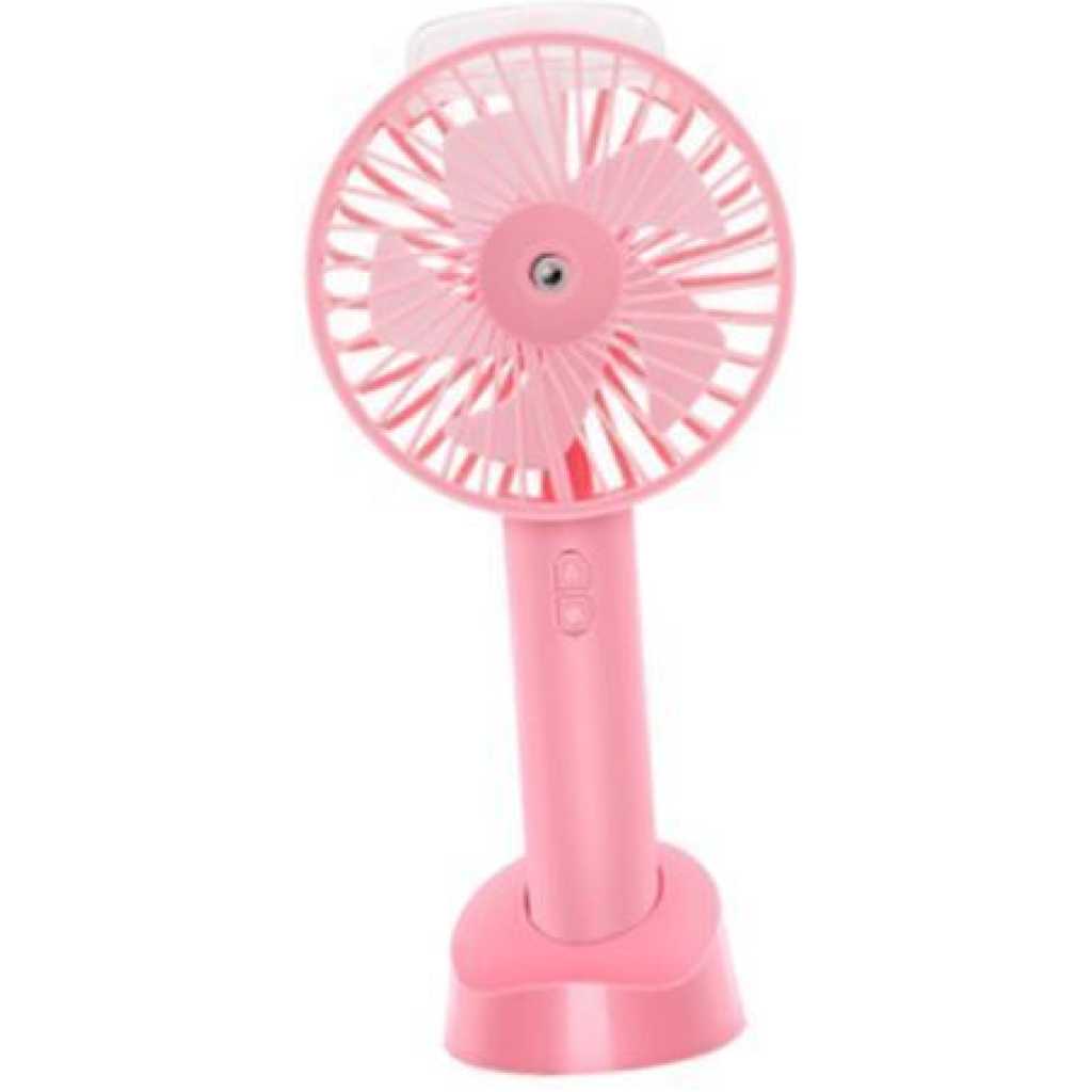 Rechargeable Portable Fan Air Cooler Mini Spray Fan Hand Held - Pink