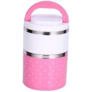 2 Layer Steel Food Insulated Lunch Box Container Tiffin- Multi-colours.