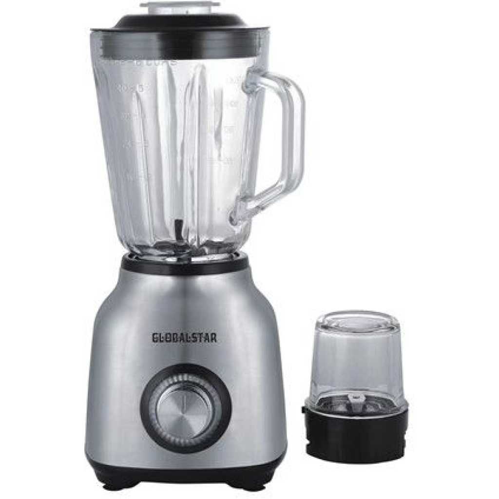 Global Star Juice Blender 1.5Litres 2 in 1 stainless steel and Glass cup GS-Y88 Silver