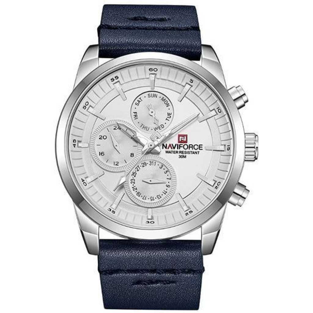 Naviforce NF9148 - Men's Designer Leather Strap Watch - Blue