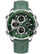 Naviforce Leather Strapped Office And Casual Water Proof Watch - Green