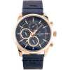 Naviforce Men's Designer Leather Strap Watch - Blue, Gold