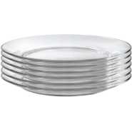 Clear Glass Round Dinner Plates, 6PCS