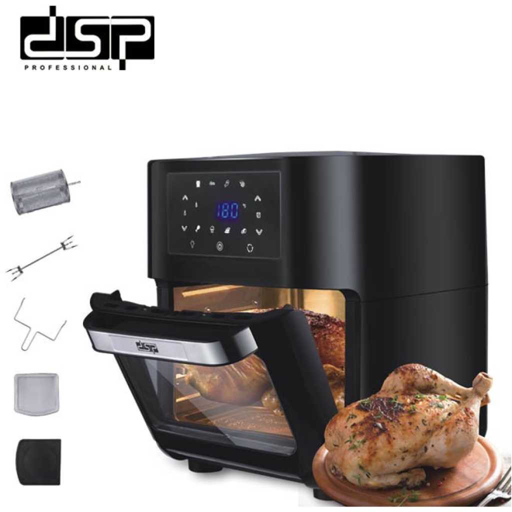 12L Digital Air Fryer Oven Toaster Rotisserie Dehydrator Grill, Black