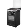 Globalstar Cooker 3 Gas Burners, 1 Electric Plate, Electric Oven & Grill 50x50cm, Auto Ignition - Black