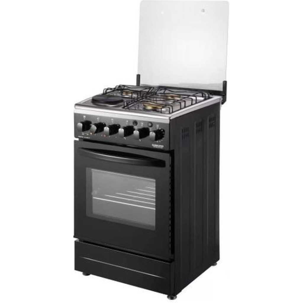 Globalstar Cooker 3 Gas Burners,  1 Electric Plate, Electric Oven & Grill 50x50cm, Auto Ignition - Black