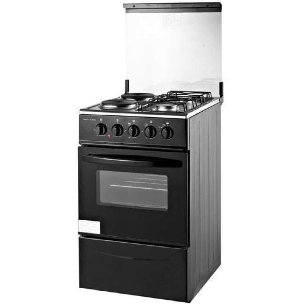 Global Star 2 Gas Cooker + 2 Electric Oven Cooker 50x50cm – Black