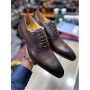 Men's pointed Gentle Shoes-Coffee Brown