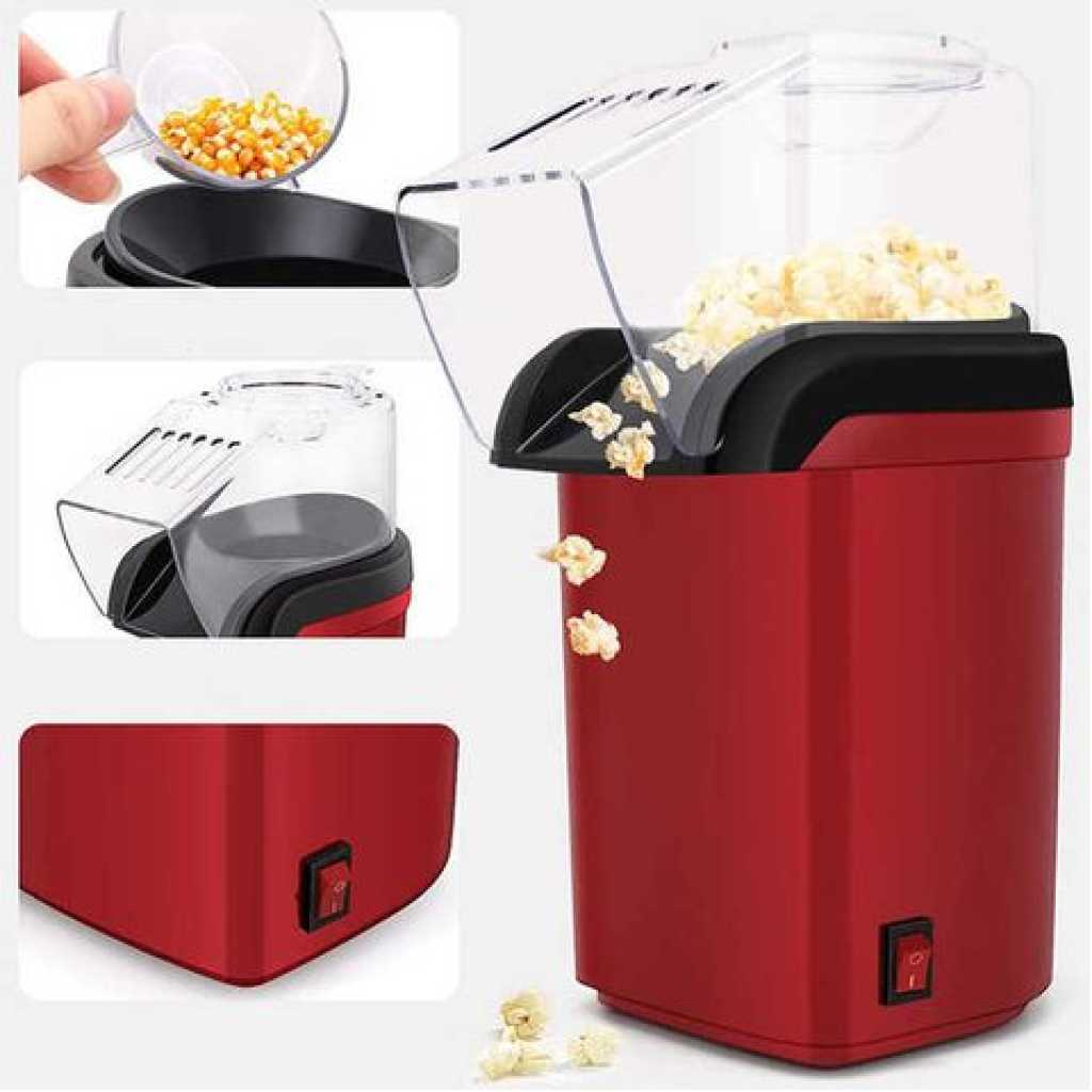 Sokany Hot Air Portable Popcorn Maker Popper Machine- Red