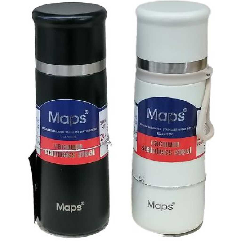 2PC, 350ml Vacuum Flasks Outdoor Thermos Portable Bottles Gift Set- Multi-colours.