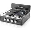 Saachi 2 Gas + 2 Electric Hot Plates Stainless Steel Table Top - Black