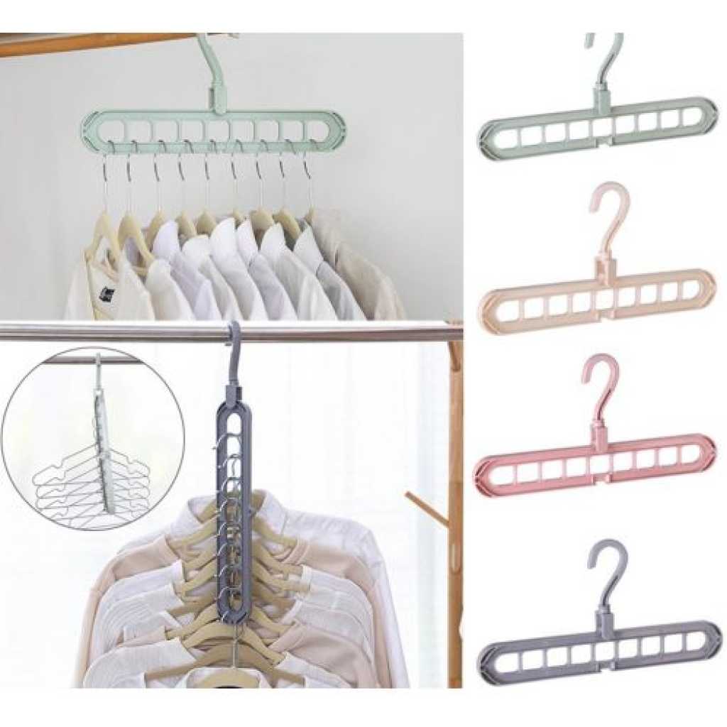 9 Hole Clothes Hanger Closet Organizer - Cream
