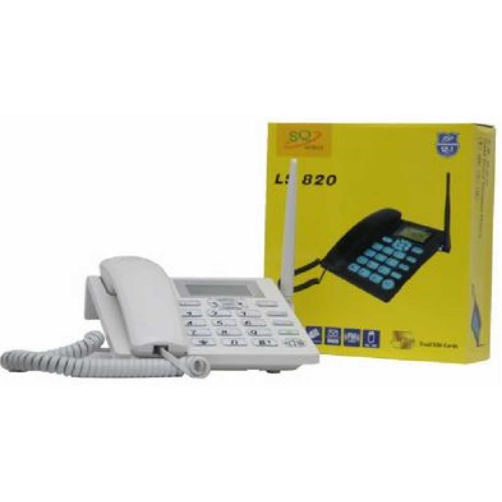 SQ Mobile Dual Sim Gsm Desktop Phone Landline White