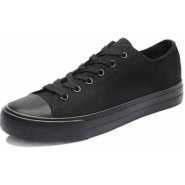 Black LaceUp Casual Unisex Canvas Sneakers