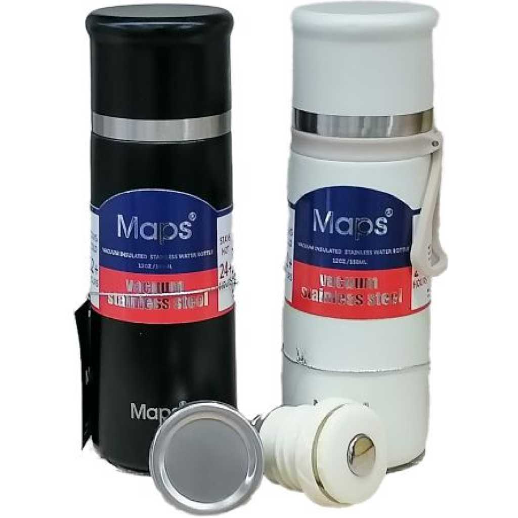 2PC, 350ml Vacuum Flasks Outdoor Thermos Portable Bottles Gift Set- Multi-colours.